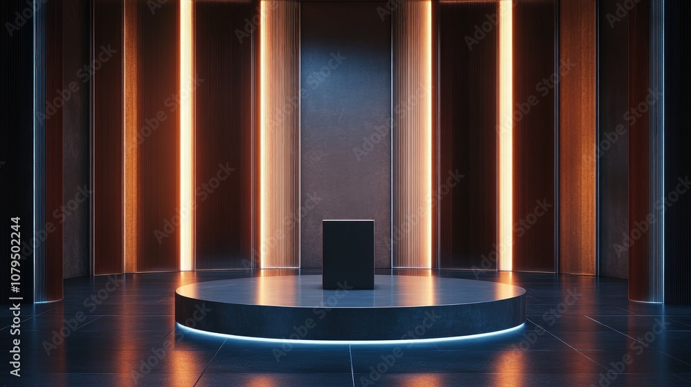 Aufkleber Elegant and visually appealing background featuring a pedestal and display showcase 3D illustration and rendering