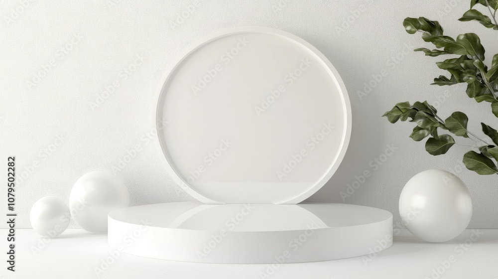 Poster 3d podium or pedestal design for showcasing cosmetic products versatile platform for advertising 3d 