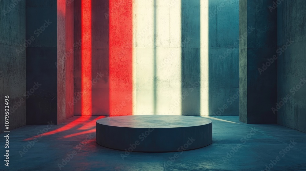 Aufkleber abstract background featuring a podium and wall 3d illustration and rendering