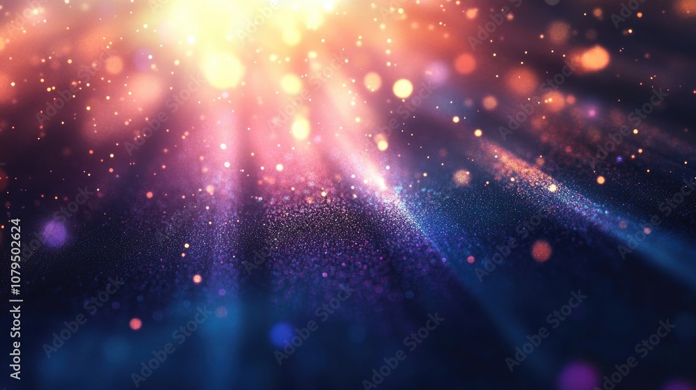 Poster burst of light with radiant particles and lines creating a captivating abstract rays backdrop