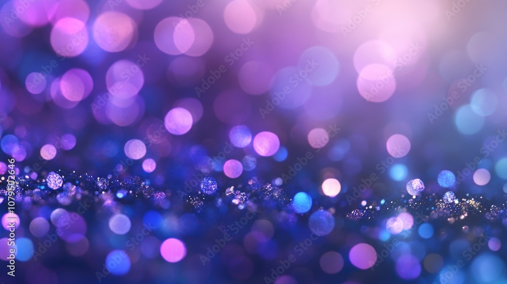 Poster vibrant violet bokeh circles create a glamorous background with dynamic particles