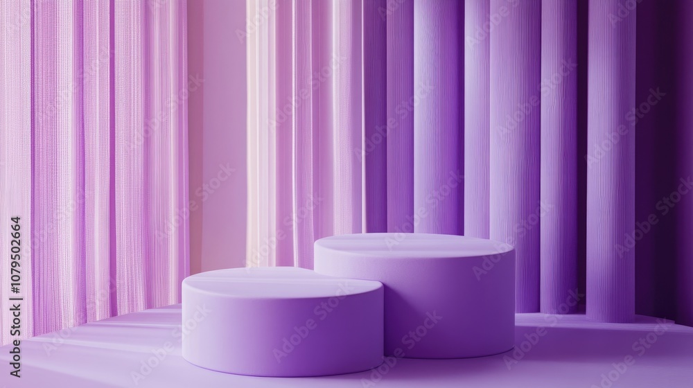 Poster 3d purple violet cylindrical podium with a minimal studio background abstract geometric shape illust