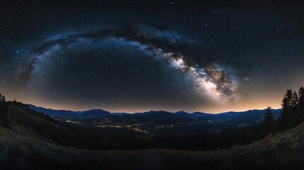 Starry night sky featuring the Milky Way and twinkling stars against a dark backdrop