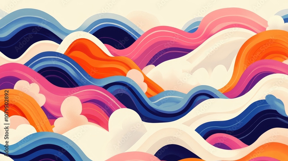Poster illustration featuring a continuous pattern design