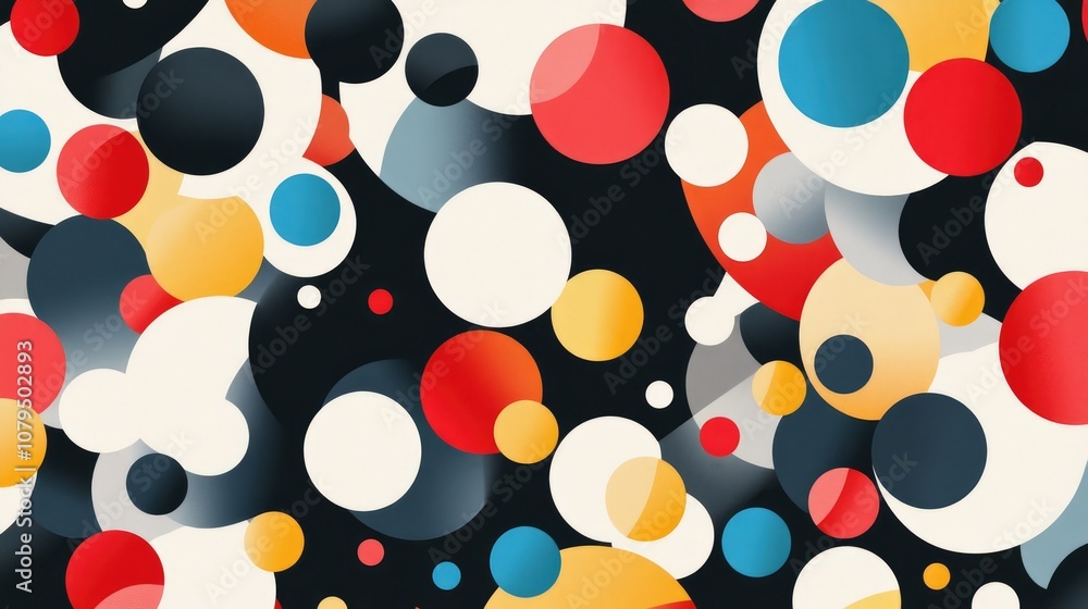 Poster abstract rounded geometric pattern