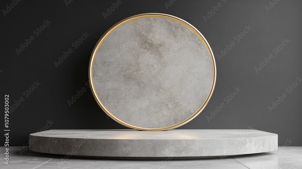 Aufkleber Abstract 3D rendering podium mock up for product display minimalist concept showcase geometric backdrop