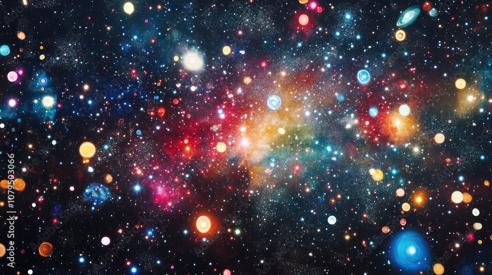Aufkleber high definition star field background featuring a 3d cartoon rendering of deep space colorful starry