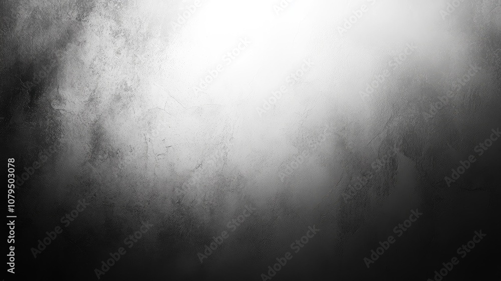 Poster Abstract gray and white gradient texture with a spotlight effect featuring a subtly grunge background ideal for studio backdrops and empty space