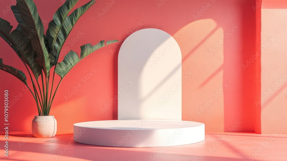 Poster 3d rendering of a blank podium mockup for showcasing products