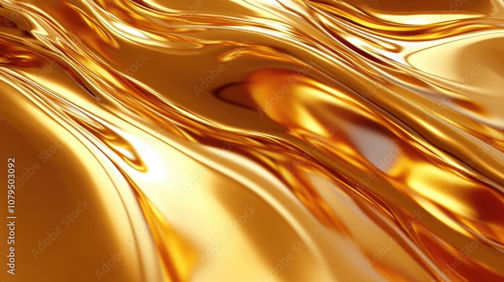 Poster abstract metallic liquid background in 3d cartoon rendering