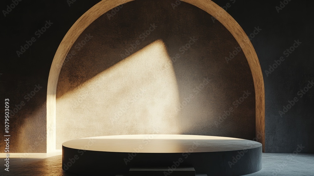 Leinwandbilder 3D rendering of a podium with abstract minimal scene and geometric platform