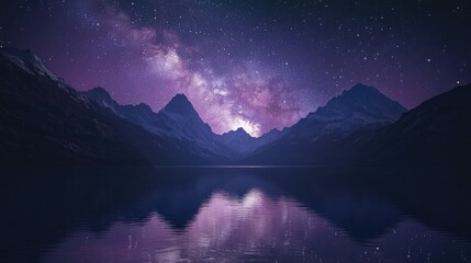 Beautiful stars and the Milky Way in the night sky depicted in 3D cartoon rendering