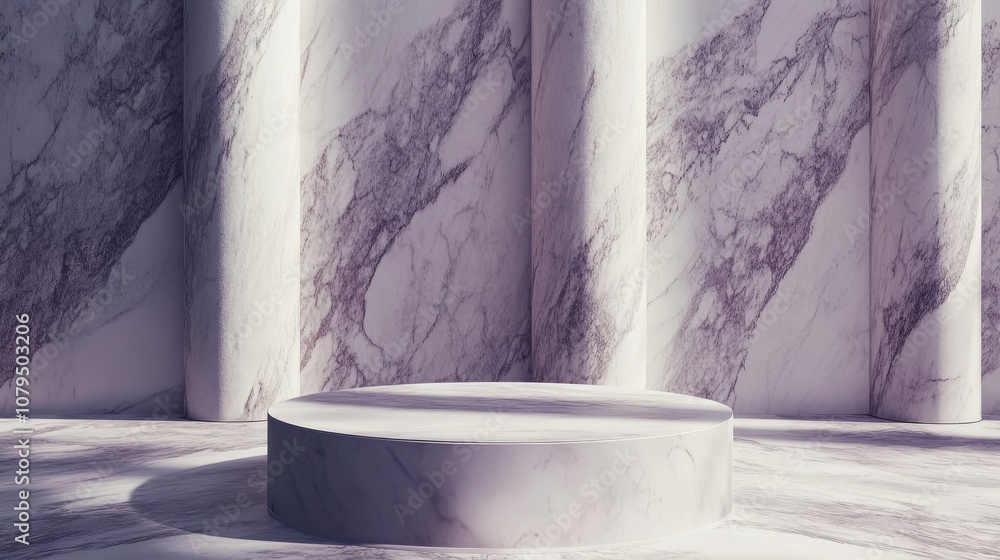 Leinwandbilder abstract minimalist background featuring a pedestal created through 3d illustration and rendering