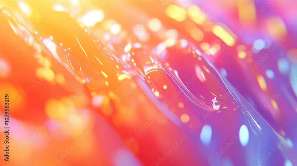 Poster Abstract Bokeh Banner with Soft Bright Colors 3D Cartoon Rendering and Defocused Sunlight Glow