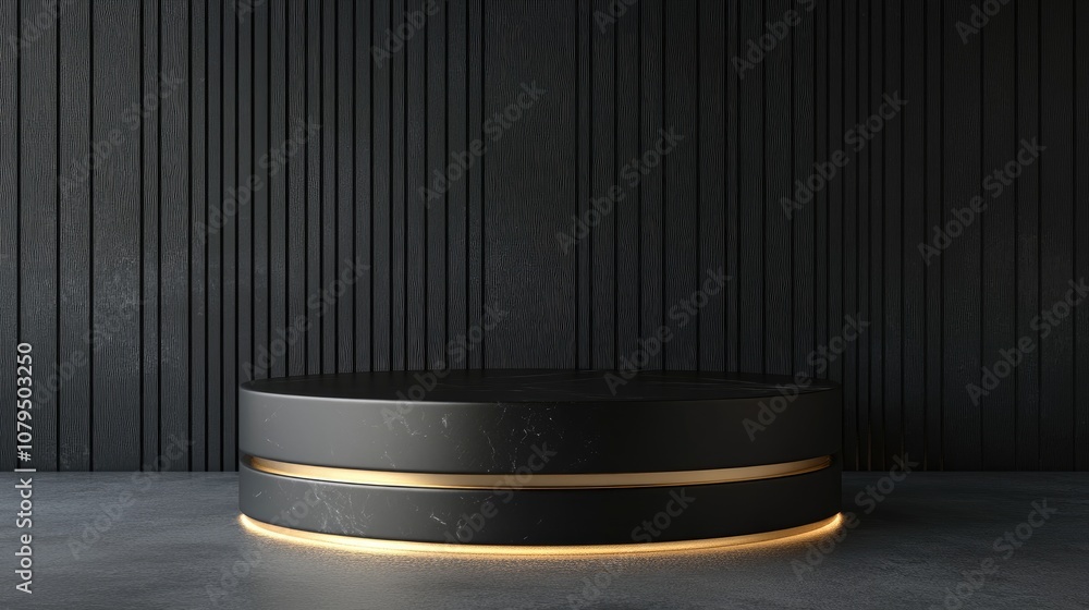 Aufkleber round product stand display mockup in 3d render