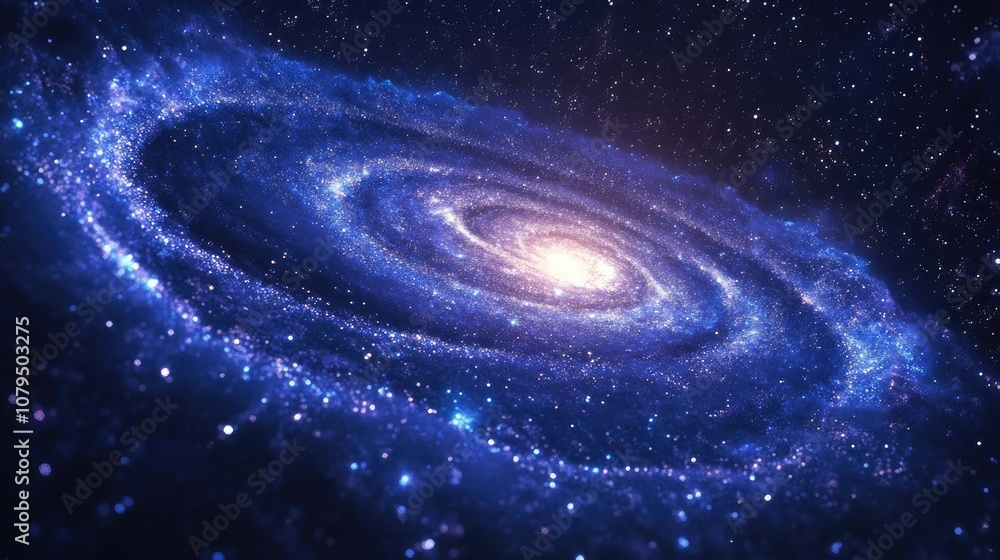 Poster a nebular cluster resembling a shining belt across the night sky depicted in a 3d cartoon rendering 