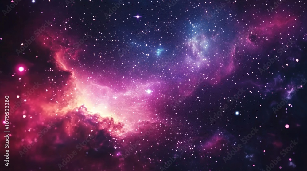 Fototapete high definition star field background in a 3d cartoon rendering colorful starry night sky and outer 