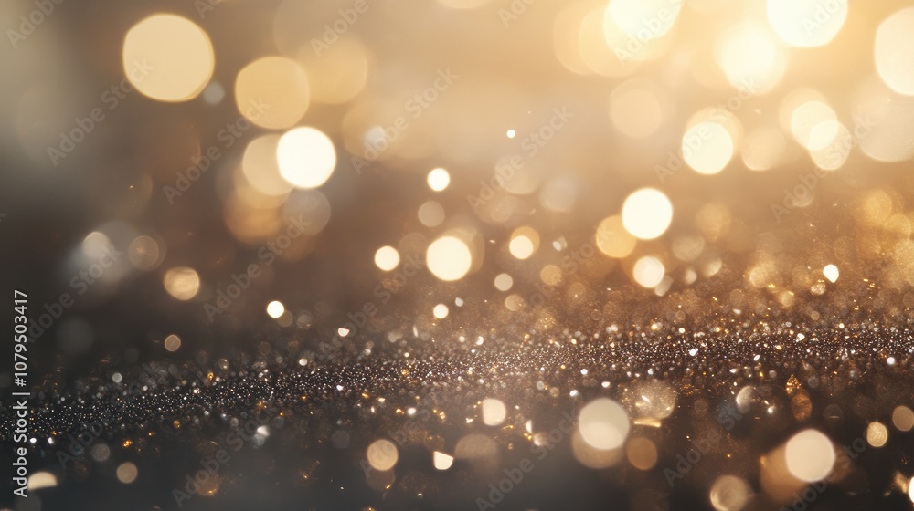 Poster vintage bokeh circles create an abstract glamorous background filled with particles