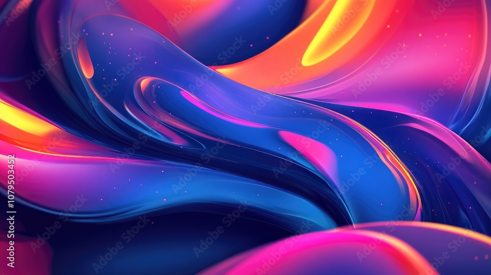 Poster abstract background design with vibrant colors and fluid shapes creating an artistic and modern atmo