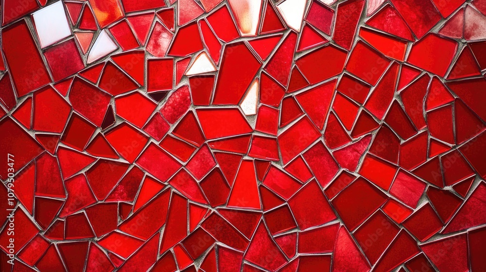 Poster abstract red mosaic pattern design