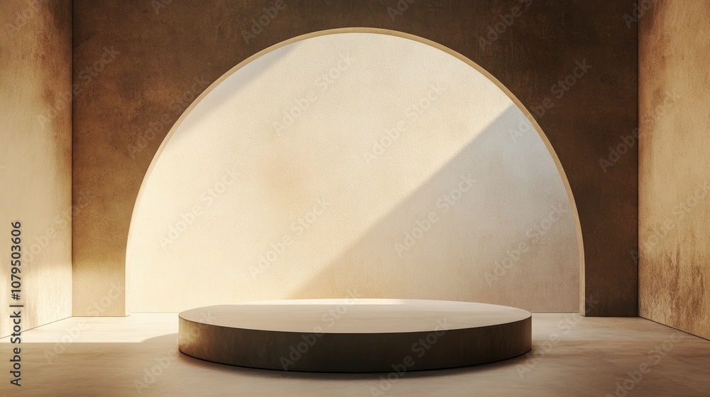 Poster Podium for mock up presentation in a minimalist style featuring ample copy space 3D rendered abstract background design
