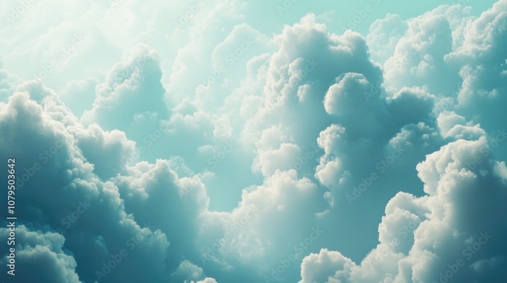 Aufkleber abstract background featuring a cloudy blue sky with small clouds rendered in 3d
