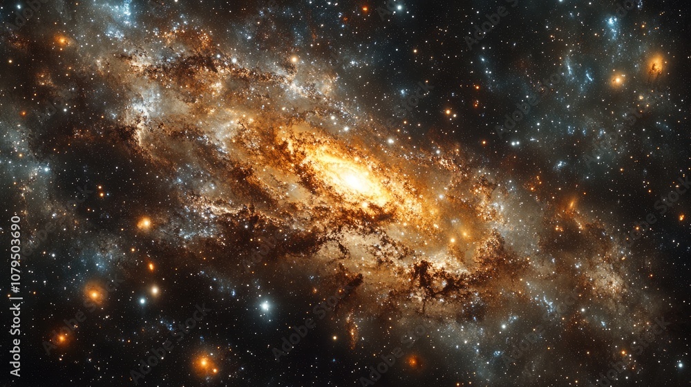 Poster 3d cartoon depiction of a beautiful galaxy space with a dark background filled with stars artwork of