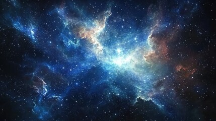 Obraz premium 3D cartoon depiction of stars and nebulae in deep space