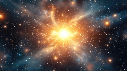 Fototapeta premium Abstract cosmic background with a starry sky in 3D cartoon rendering