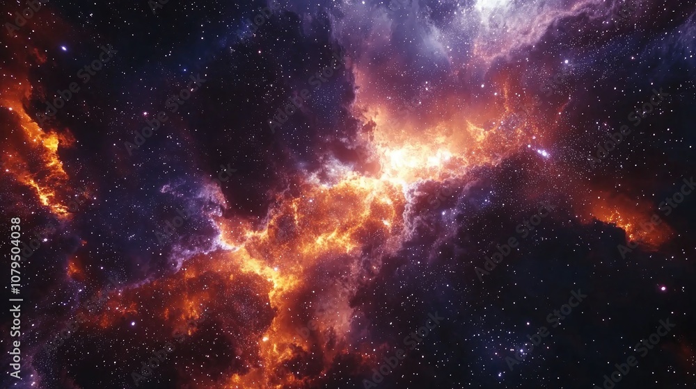 Poster deep space star field illustrated in a 3d cartoon rendering featuring a universe filled with stars a