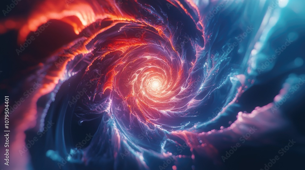 Aufkleber Abstract fractal patterns and shapes in a 3D cartoon rendering Infinite universe with mysterious psychedelic relaxation patterns Dynamic flowing natural forms and sacred geometry featuring mystica