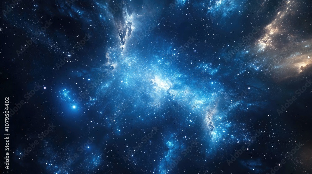Leinwandbilder cartoon rendering of outer space with stars in 3d