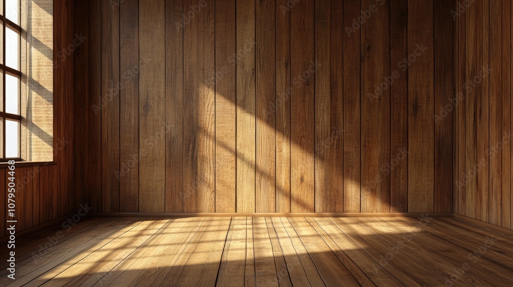 Poster 3d rendering of interior scenes and wooden backdrops suitable for websites presentations or as image