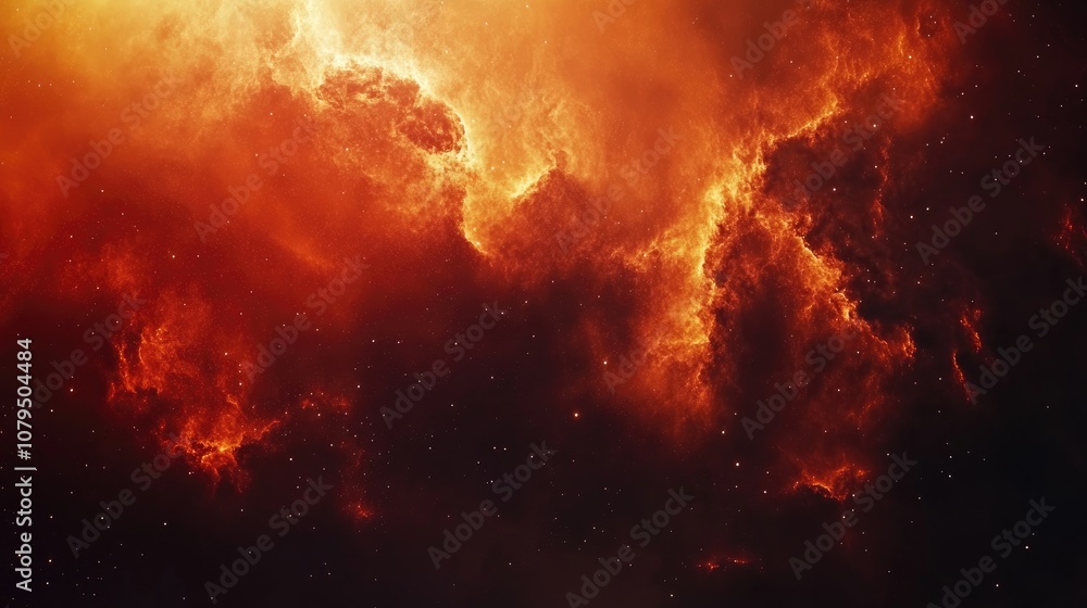 Poster mysterious celestial body in the cosmos vibrant space nebula with a cluster of stars abstract outer 