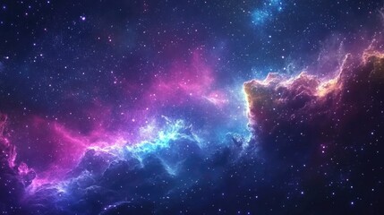 Obraz premium High definition star field background featuring a 3D cartoon rendering of a colorful starry night sky and outer space texture