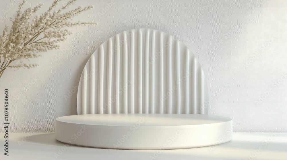 Poster 3D podium on a white background with rendering effect
