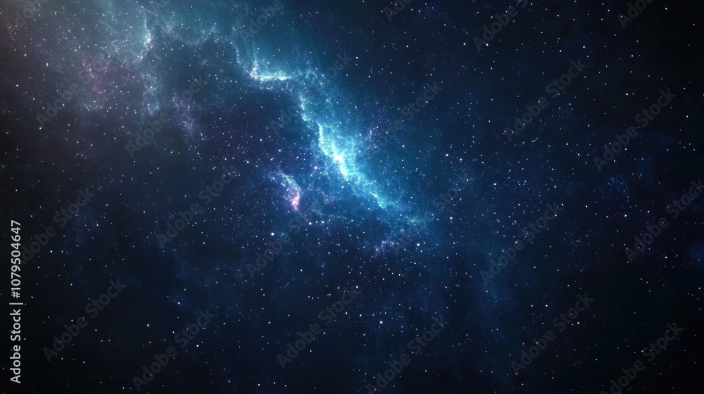 Poster Space background featuring a nebula and stars in a 3D cartoon rendering