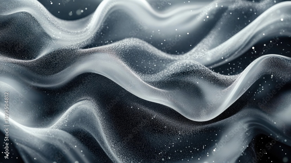 Poster abstract elegant background featuring grey tones glitter and flowing wave patterns