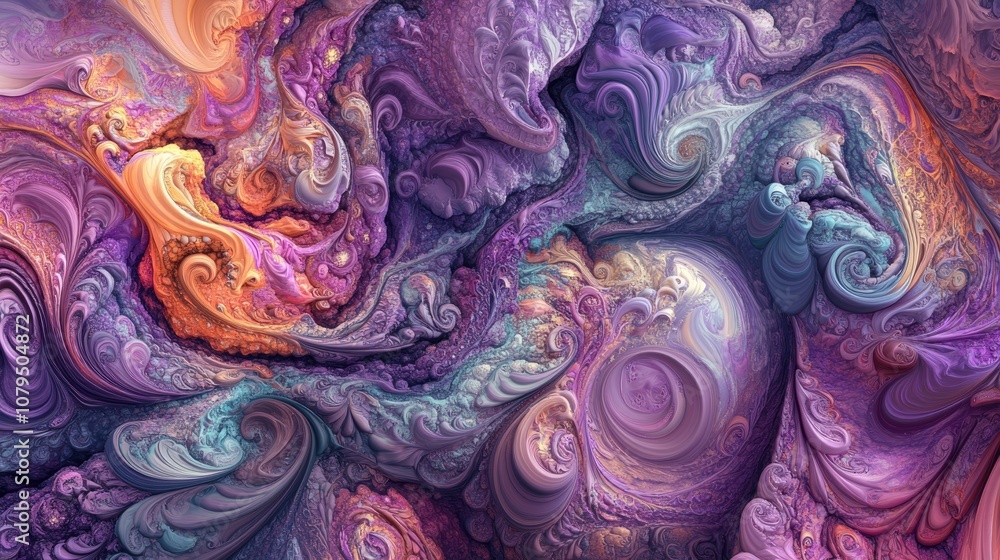 Leinwandbilder Abstract digital background created with 3D cartoon rendering Not AI content Generated digitally using fractal based software Unique seamless design