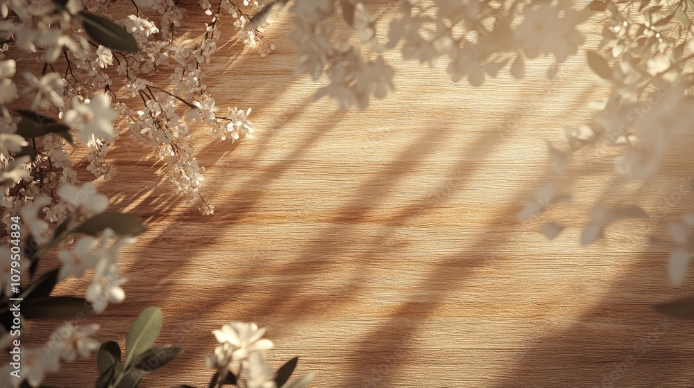 Aufkleber natural duotone backdrop featuring wood texture for showcasing products minimalist spring and summer