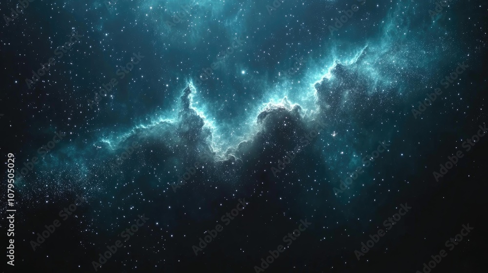 Aufkleber deep space star field illustration featuring a universe filled with gas and stars in a 3d cartoon re
