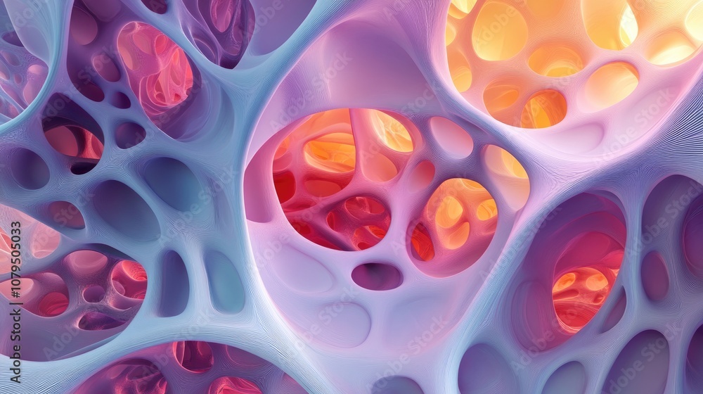 Poster Abstract digital background in 3D cartoon rendering Unique seamless generation created with fractal based software Not AI content