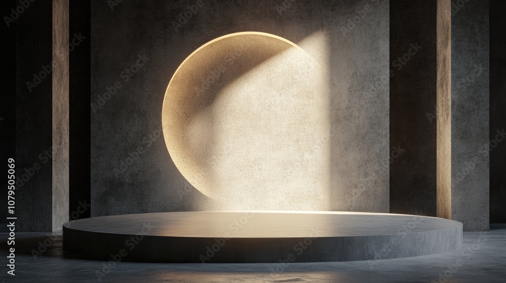 Leinwandbilder abstract background featuring a podium and wall created through 3d rendering