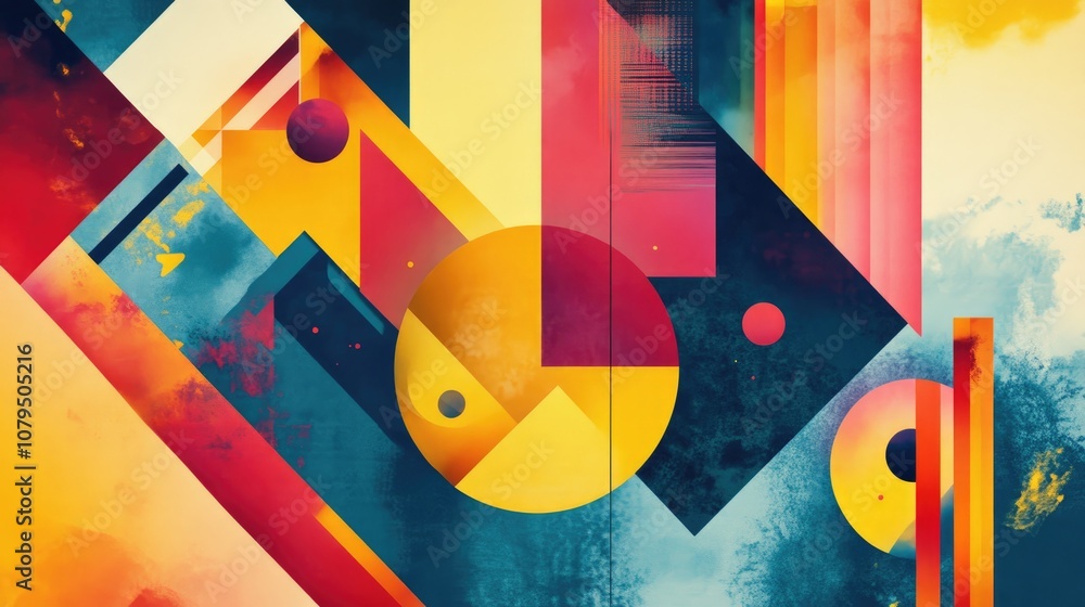 Poster abstract background design featuring vibrant colors and geometric shapes creating a modern and dynam
