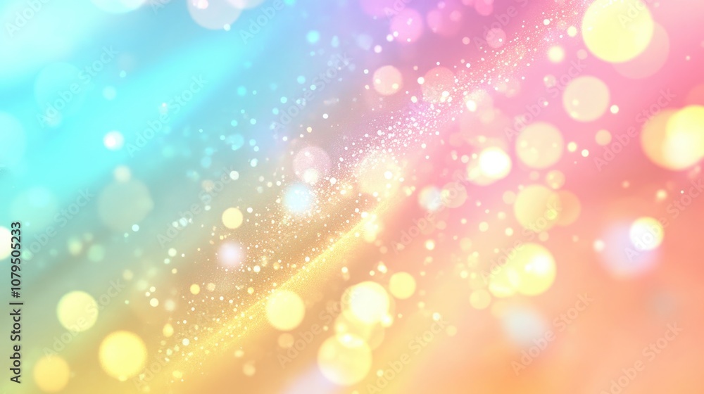 Aufkleber abstract bokeh banner with soft bright colors 3d cartoon rendering and defocused sunlight glow