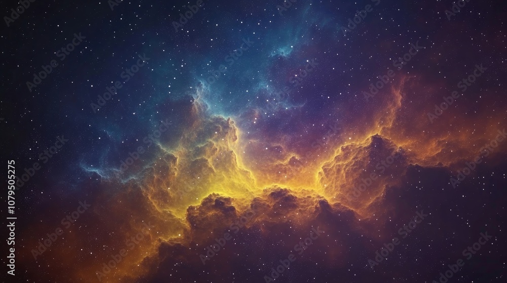 Aufkleber colorful cartoon nebula and stars in a 3d rendering abstract pattern wallpaper