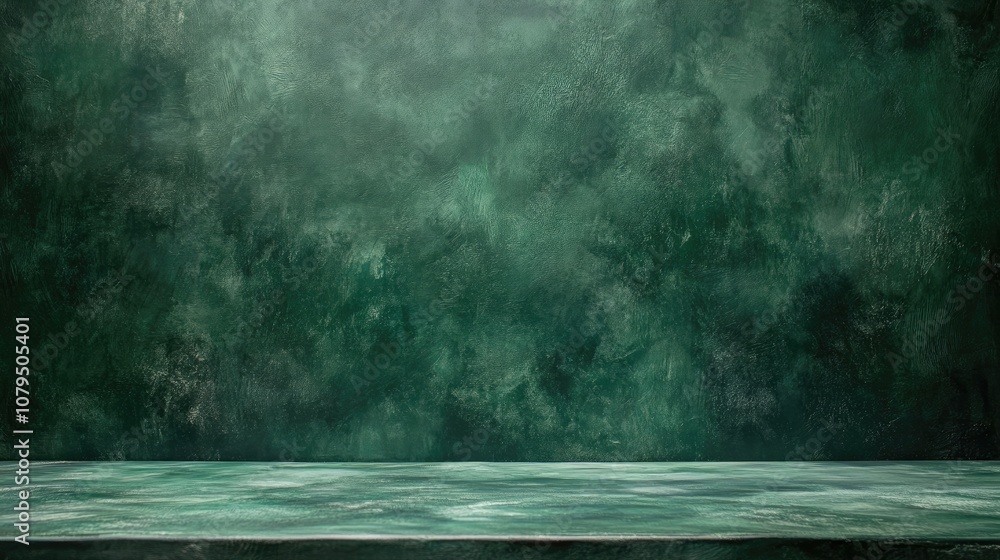 Poster Empty green tabletop background design for display purposes