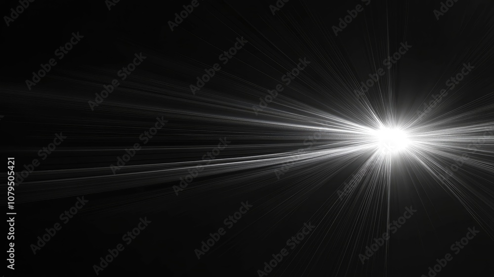 Poster digital lens flare on a black background in a horizontal layout