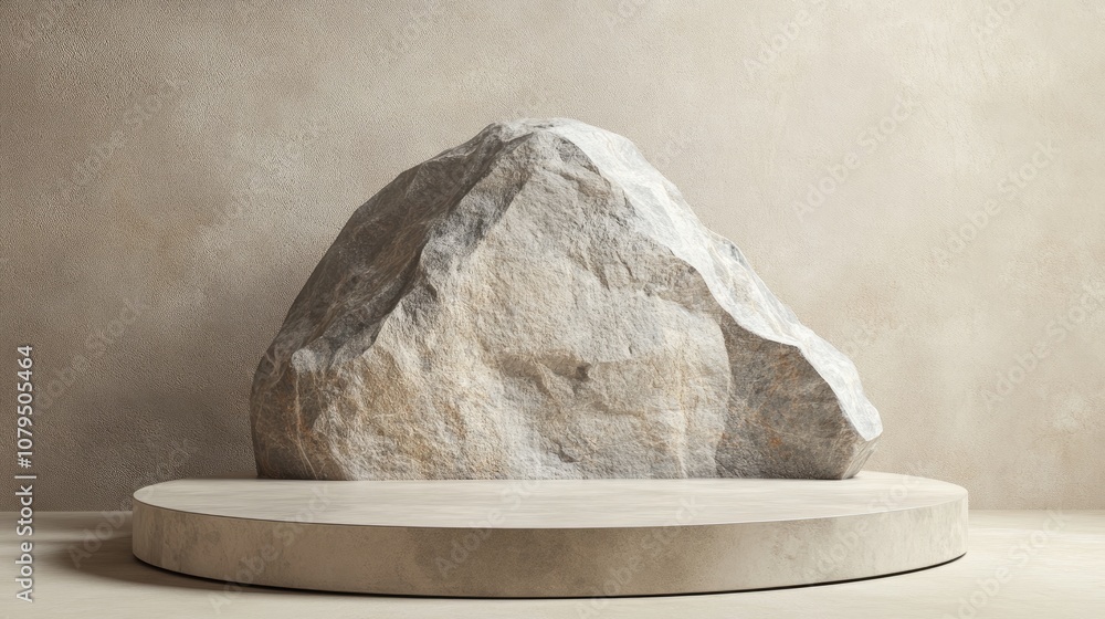 Leinwandbilder Abstract geometric stone and rock texture background minimalist mockup for podium display or showcase 3D rendering
