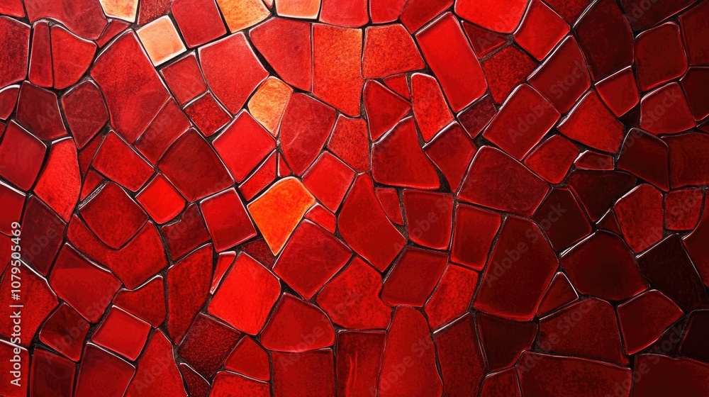 Poster abstract red mosaic pattern design